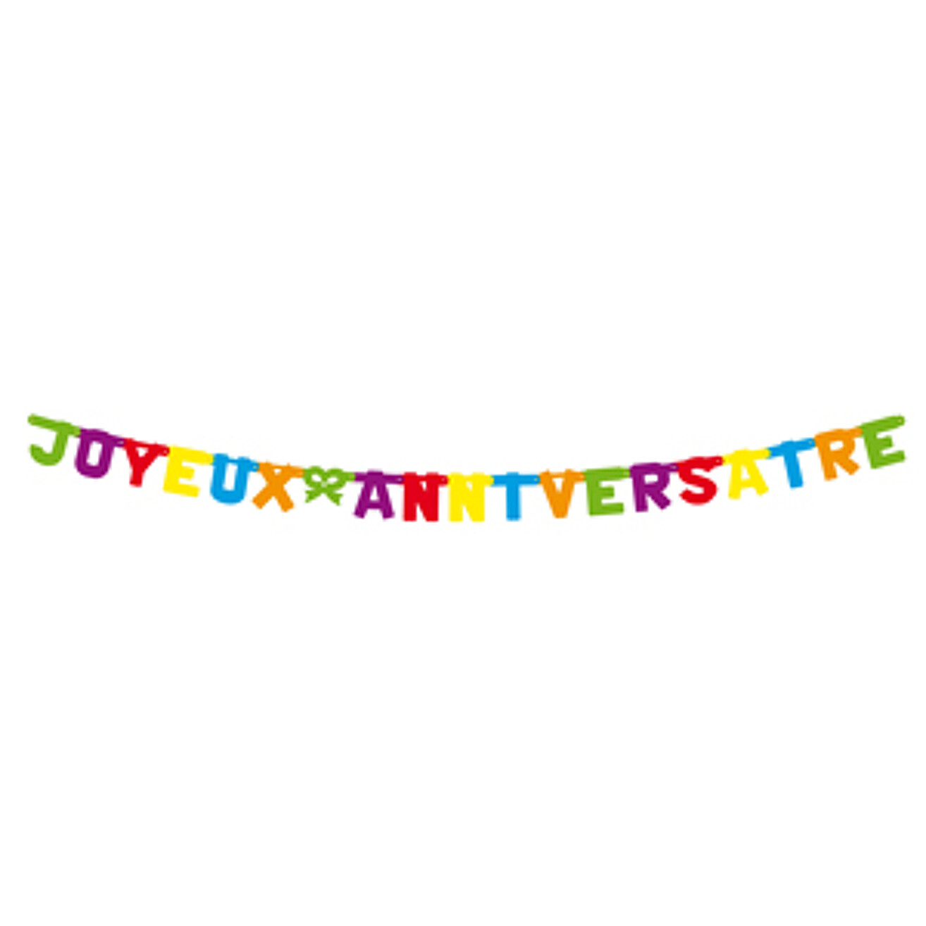 Guirlande Lettre Karton 2m X 11cm Multicolor Joyeux Anniversaire Articles Festifs Ava Be