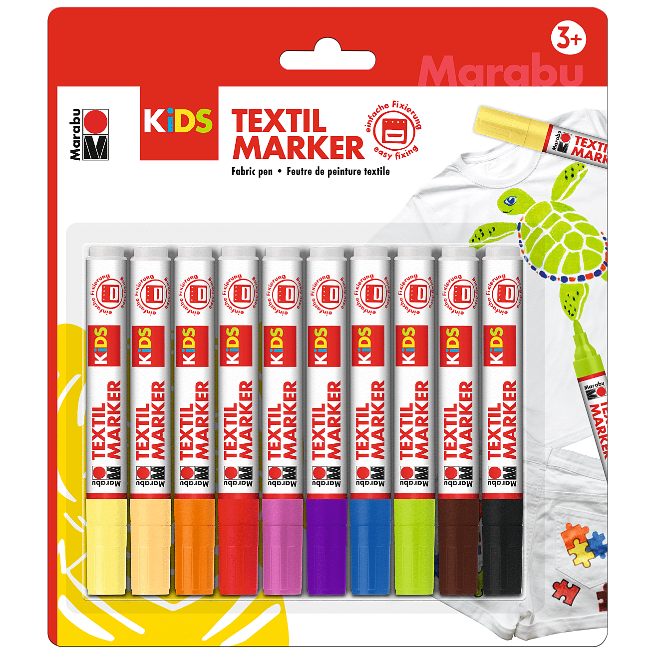 Marabu Kids Feutres Textile 10 Pièces - Peindre/dessiner - AVA.be