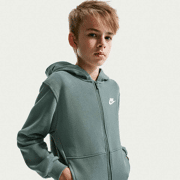Nike - Club Fleece Hoodie van sweatstof met rits voor kids