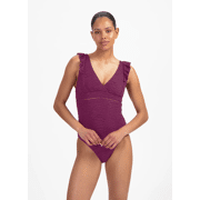 Beachlife -Maillot de bain à volants Bright Plum (B-CUP)