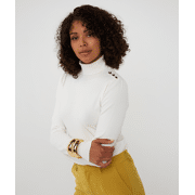 Esqualo - Sweater shldr button col basic knit