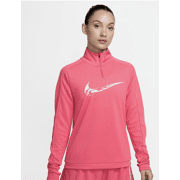 Nike -  Swoosh Dri-FIT hardlooptussenlaag met korte rits voor dames