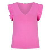 Esqualo - Top V-neck ruffle sleeve