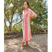 Esqualo - Dress long striped linen