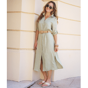 Esqualo - Dress long belt linen