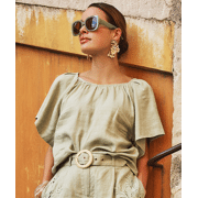 Esqualo - Blouse back detail linen