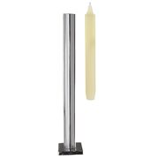 Tall Still Candlestick + Candle silver