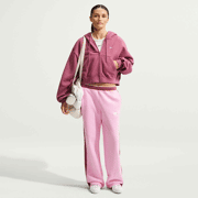 Nike - Studio Fleece Medium Weight Women's Oversized Full-Zip Cropped Hoodie