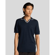Lyle & Scott -TIPPED KNITTED OPEN COLLAR POLO 