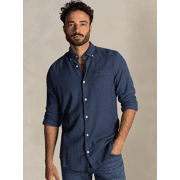 NZA - Blue cotton shirt stretch hemd heren