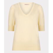 Esqualo - Sweater V-neck gathering sleeve basic knit