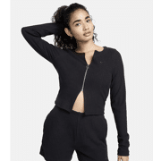 Nike - Sportswear Chill Knit Aansluitend geribbeld damesvest met rits over de hele lengte