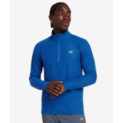 New Balance - Space Dye 1/4 Zip Blue Long Sleeve T-shirt