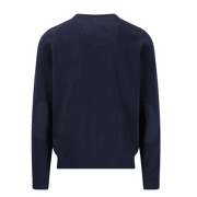 Fynch Hatton - O-Neck Woven details navy 