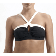 Beachlife - Vanilla & Black Plunge Bikini + High Waist bottom - Bikiniset 