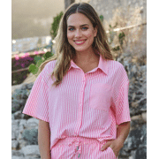 Esqualo - Blouse s/slve contrast stripe