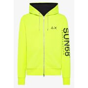 Sun68 - Hood Zip Sun68 Fluo Cotton Sweater Heren