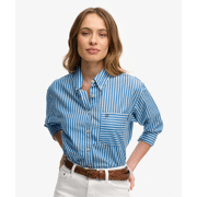 Superdry - Poplin Overhemd met Relaxed Pasvorm en Lange Mouwen