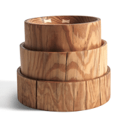 Natural kom set van 3