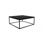 Oak Thin Coffee Table - Black - 70 x 70 x 30 cm