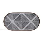 Oblong Slate Linear Squares Tray