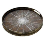 White Slice Driftwood Tray - ø 48 x 4 cm