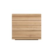 Oak Burger chest of drawers (4 laden) - 100 x 50 x 90 cm