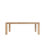 Oak Slice Extendable Dining Table - 140 x 90 x 76/220 x 90 x 76 cm