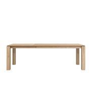 Oak Slice Extendable Dining Table - 160 x 90 x 76/240 x 90 x 76 cm