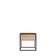 Oak Monolit Bedside Table - Black - 51 x 47 x 47 cm