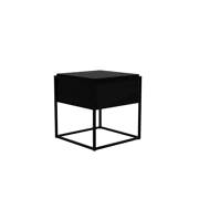Oak Monolit Bedside Table - Black Oak - 51 x 48 x 48 cm