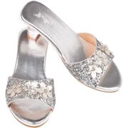  Schoentjes Mariona maat 27/28, slipper met hoge hak zilver metallic - Souza 105004
