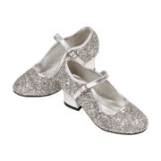 Schoentjes Marguerita maat 25, zilver glitter met hoge hak - Souza 108325