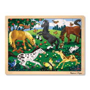 Melissa & Doug houten legpuzzel dartelende paarden