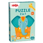 2 in 1 puzzel - Olifant 12 stuks - HABA 2011068001