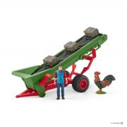 Schleich Hooi transportband met boer