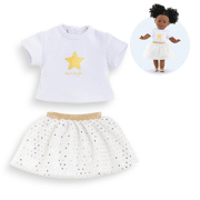 Ma Corolle Set van een ivoorkleurige en gouden rok en T-shirt  - COROLLE 212900