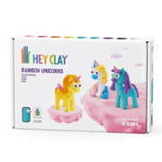 Hey Clay Rainbow Unicorns Lighty, Sunny, Rainy 6 potjes - HEY CLAY 60053