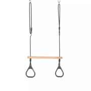 Houten ringtrapeze met kunststof ringen antraciet - DICE R211.01.03