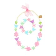 Ketting + armband Andria, bloemen, vlinders, pastel - SOUZA 107246