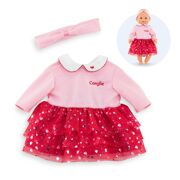 Kleedje en haarband Pétales de Cœurs voor pop 30 cm - COROLLE 110980