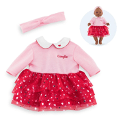 Kleedje en haarband Pétales de Cœurs voor pop 36 cm - COROLLE 141590