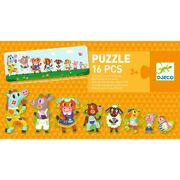 Puzzel Groot en klein op de boerderij 8 x 2 stuks - DJECO DJ08266