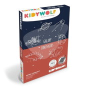 REFIL KIDYDRAW- MINI Extra kaarten met het thema “Galaxy en Dinosaurussen” - KIDYWOLF REFIL-DRAW-MINI-DIN-GAL