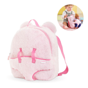 Roze pluche Rugzak poppendraagzak voor pop 30 cm - COROLLE 111170