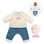 T-shirt met lange mouwen en jeans Weekend in Parijs voor pop 30 cm - COROLLE 111030
