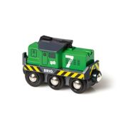 Groene goederenlocomotief met batterij - BRIO 33214