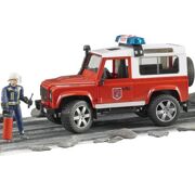 Land Rover Commandowagen Brandweer met brandweerman - Bruder 02596