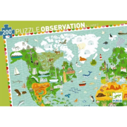 Observatiepuzzel Reis rond de wereld 200 stuks - Djeco DJ07412