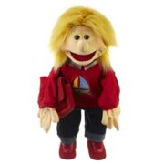 Handspeelpop Lasse, jongen met schooltas 65 cm - Living Puppets W121